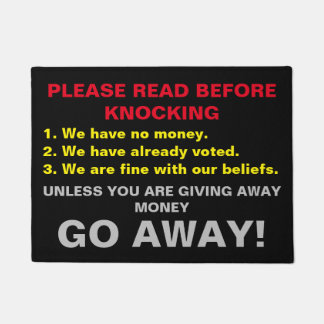 No Soliciting Doormat