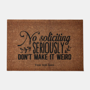 No soliciting doormat