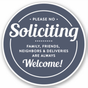 No Soliciting (edit colours) Front Door 4" Vinyl