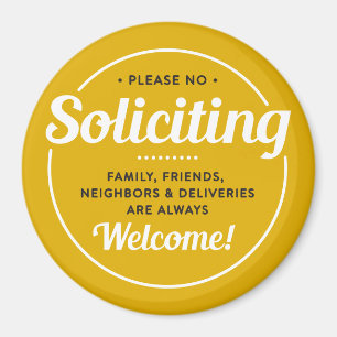 No Soliciting (edit colours) Front Door Entrance M Magnet