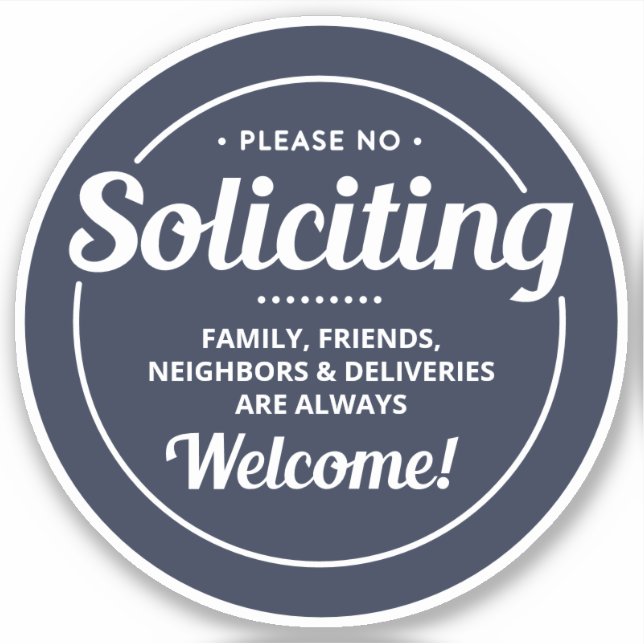 No Soliciting (Editable) Front Door 4" Vinyl (Front)