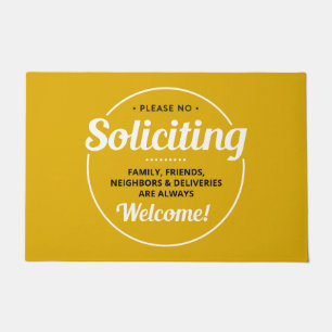 No Soliciting (editable) Front Door Entrance Doormat