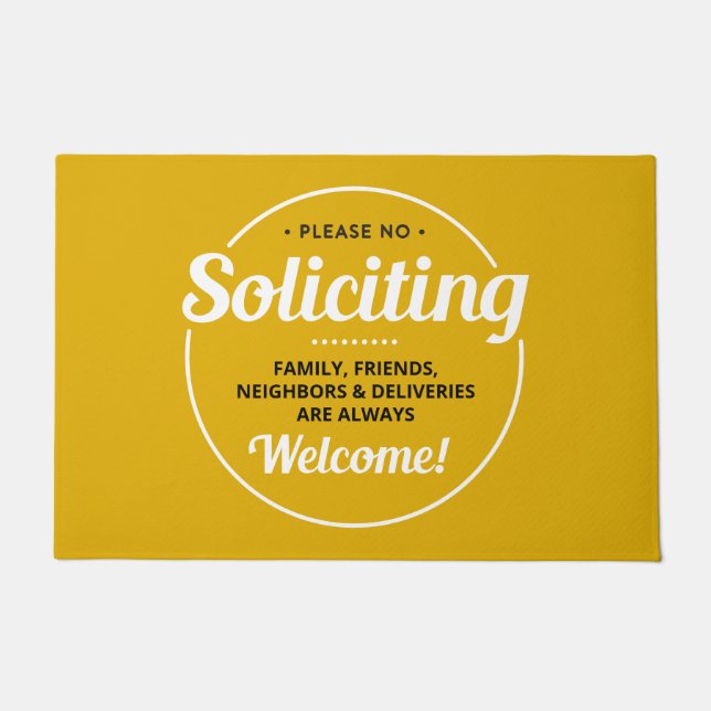 No Soliciting (editable) Front Door Entrance Doormat (Front)