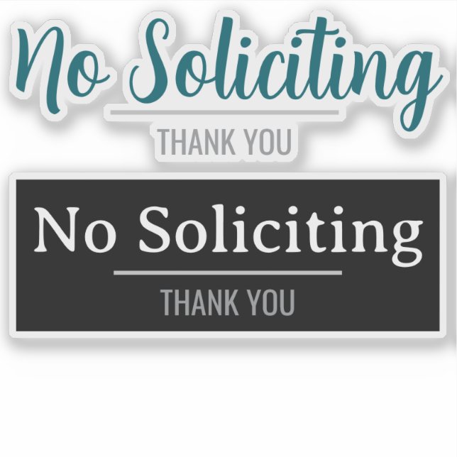 No Soliciting Front Door Sign (Front)