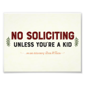 NO SOLICITING PHOTO PRINT