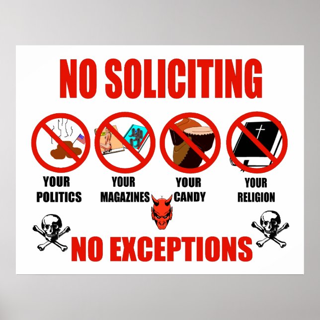 No Soliciting Poster (Front)
