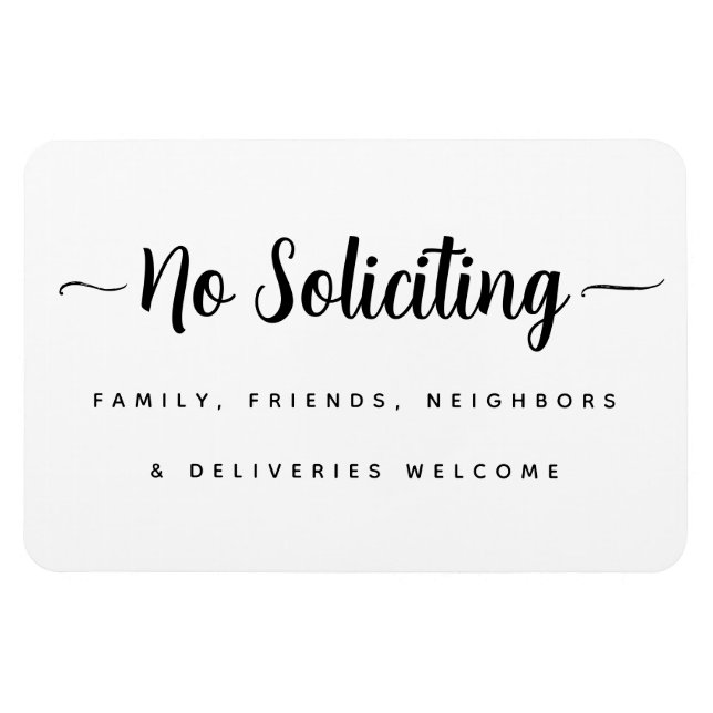 No Soliciting Sign, Deliveries Welcome Door Magnet (Horizontal)