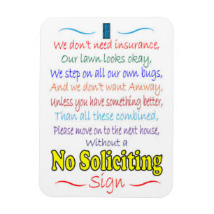 No Soliciting Sign Magnet