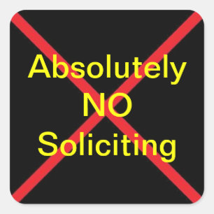 NO Soliciting Sticker