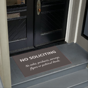 No Soliciting Welcome Mat