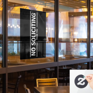 NO SOLICITING WINDOW CLING