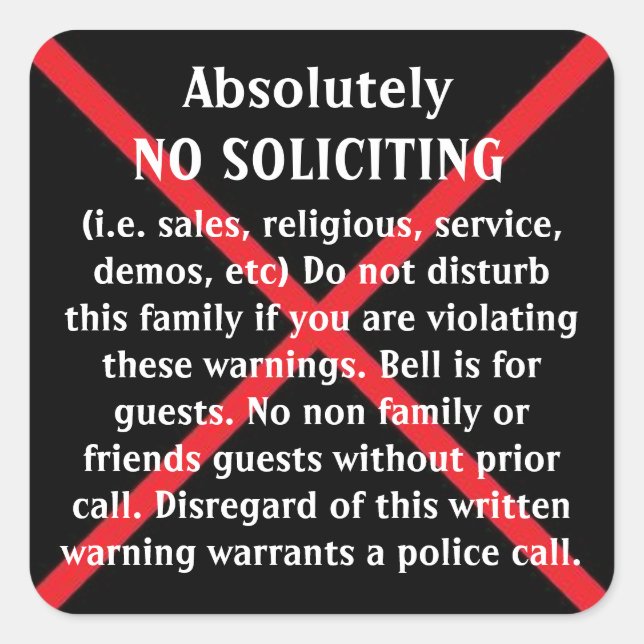 NO Solicitors door stickers (Front)