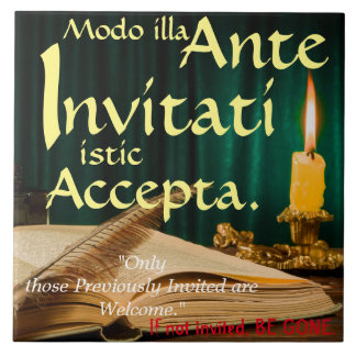 No Solicitors. (in Latin) Tile