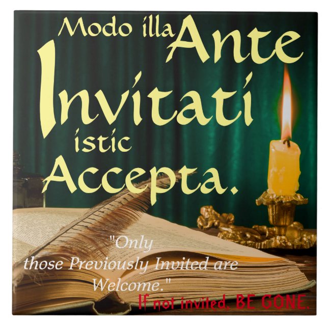 No Solicitors. (in Latin) Tile (Front)