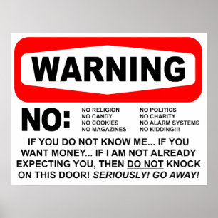 No Solicitors Warning Sign