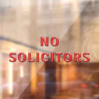 No Solicitors Window Cling