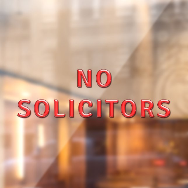 No Solicitors Window Cling (Sheet 2)