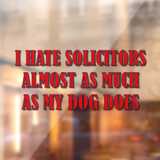 No Solicitors Window Cling