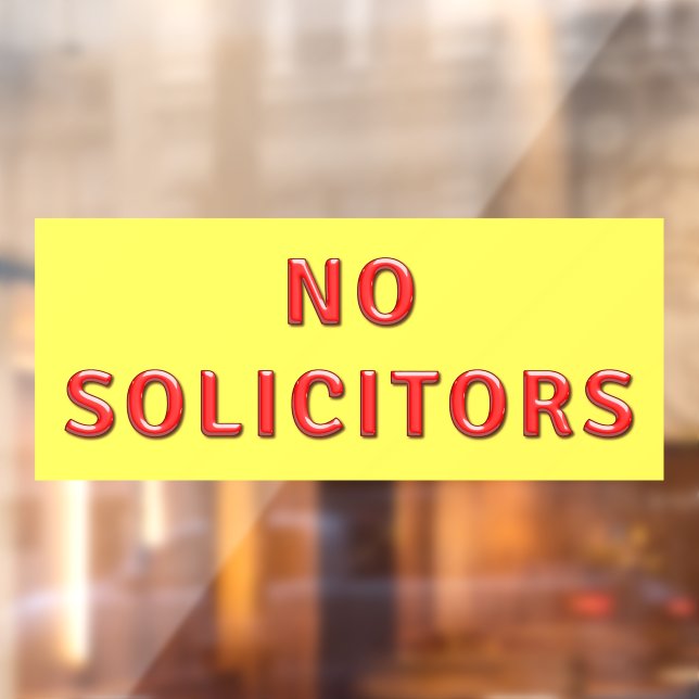 No Solicitors Window Cling (Sheet 2)