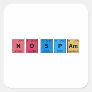 No Spam Periodic Table Square Sticker