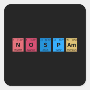 No Spam Periodic Table Square Sticker