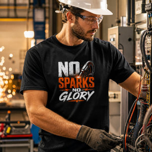 No Sparks No Glory Funny Welding Work T-Shirt