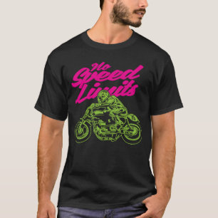 No Speed Limits Vintage Style Retro Motorcycle Rac T-Shirt