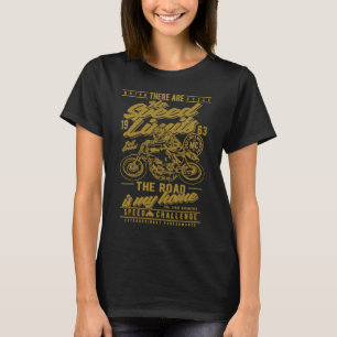 No Speed Limits Vintage Style Retro Motorcycle Rac T-Shirt