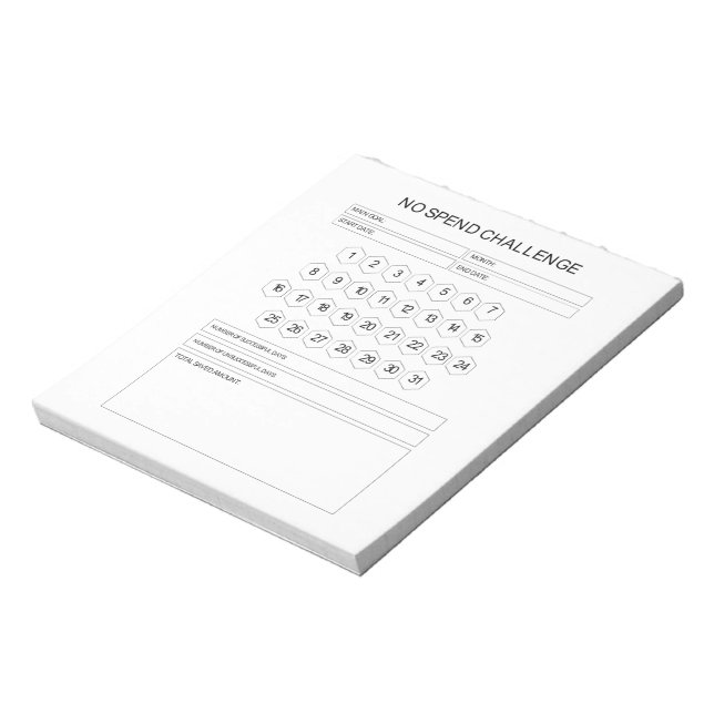 No Spend Challenge Notepad (Rotated)