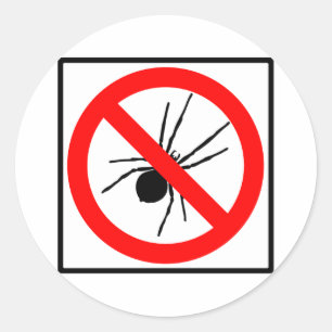 No Spiders Highway Sign Classic Round Sticker