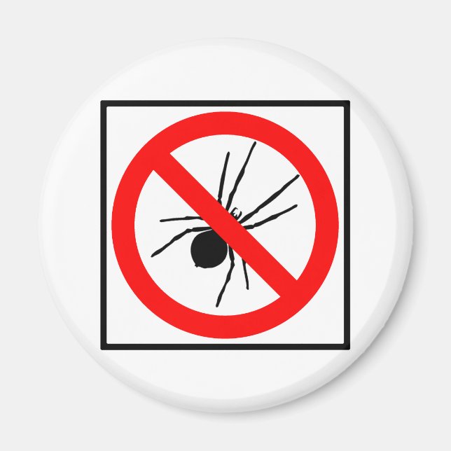 No Spiders Highway Sign Magnet (Front)