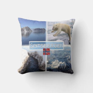 NO Spitsbergen - Svalbard - Fjord - Polar Bear - Cushion