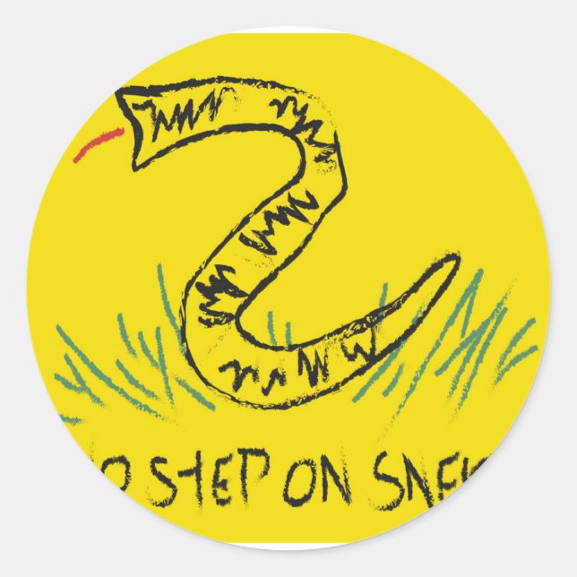 No Step On Snek Gadsden Flag Classic Round Sticker (Front)