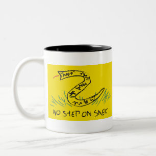 No Step on Snek Gadsden Flag Two-Tone Coffee Mug