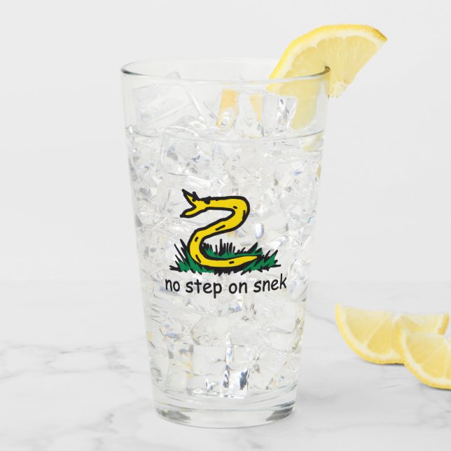 No step on snek memes Gadsden parody SnekRight Glass (Back Ice)