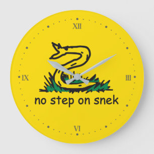 No step on snek memes Gadsden parody SnekRight Large Clock