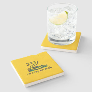 No step on snek memes Gadsden parody SnekRight Stone Coaster