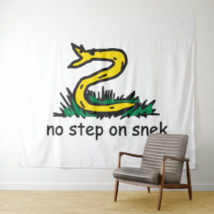 No step on snek memes Gadsden parody SnekRight Tapestry