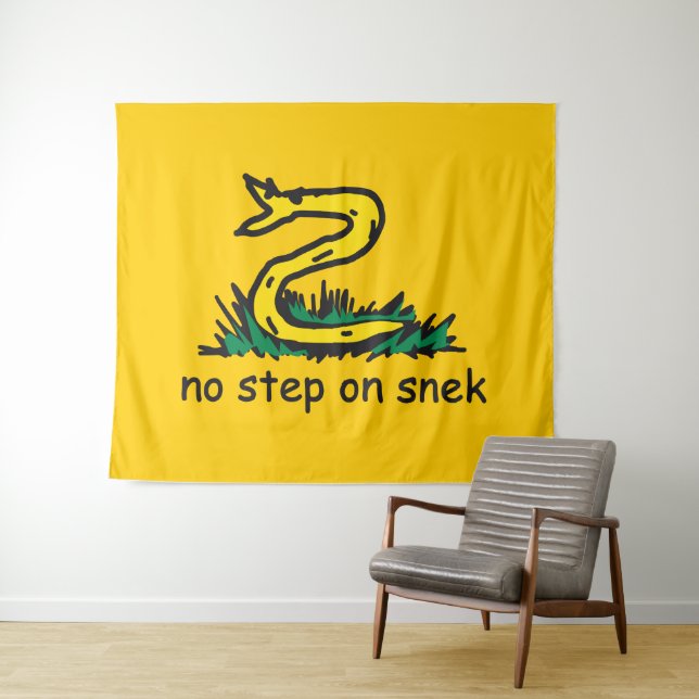No step on snek memes Gadsden parody SnekRight Tapestry (In Situ (Horizontal))