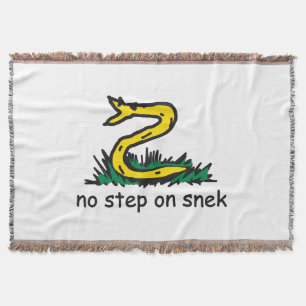 No step on snek memes Gadsden parody SnekRight Throw Blanket