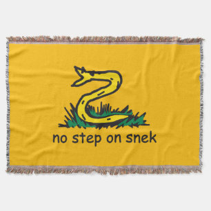No step on snek memes Gadsden parody SnekRight Throw Blanket
