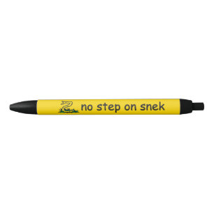 No step on snek memes Gadsden SnekRight yellow Black Ink Pen