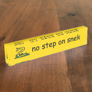 No step on snek memes Gadsden SnekRight yellow Nameplate