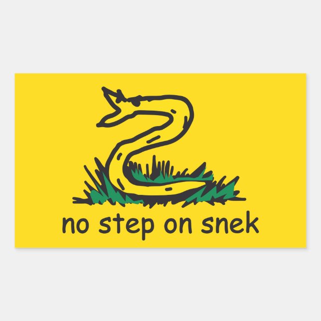 No step on snek memes Gadsden SnekRight yellow Rectangular Sticker (Front)