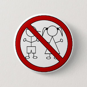 No Stick Figure Kids 6 Cm Round Badge