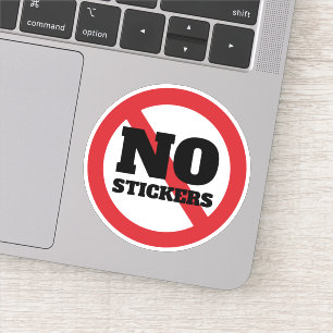 NO STICKERS SIGN