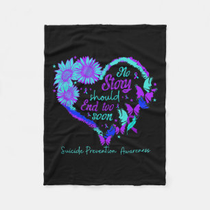 No Story Should End Too Soon Heart Women Suicide P Fleece Blanket