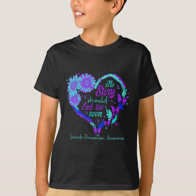 No Story Should End Too Soon Heart Women Suicide P T-Shirt (Front)