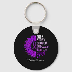 No Story Should End Too Soon Overdose Purple Ribbo Key Ring