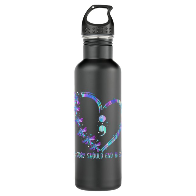 No story should end too soon Suicide Prevention Aw 710 Ml Water Bottle (Front)